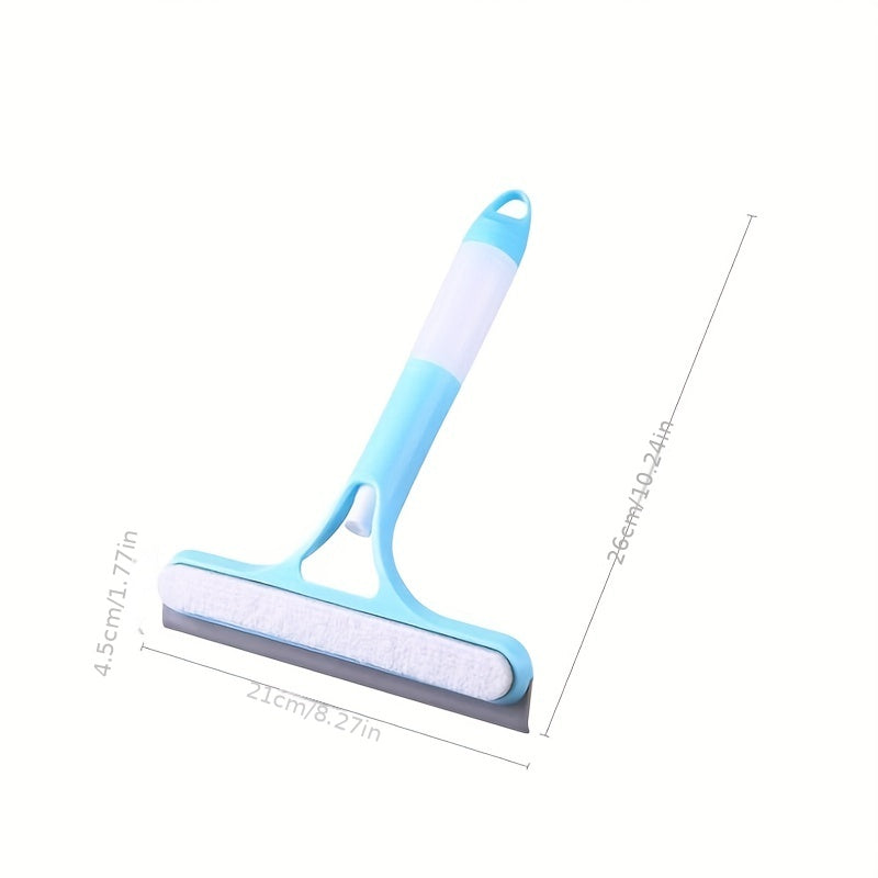 3-in-1 Spray Window Squeegee, Multifunctional Glass Wiper with Spray Bottle, Window Mirror Cleaning Tool