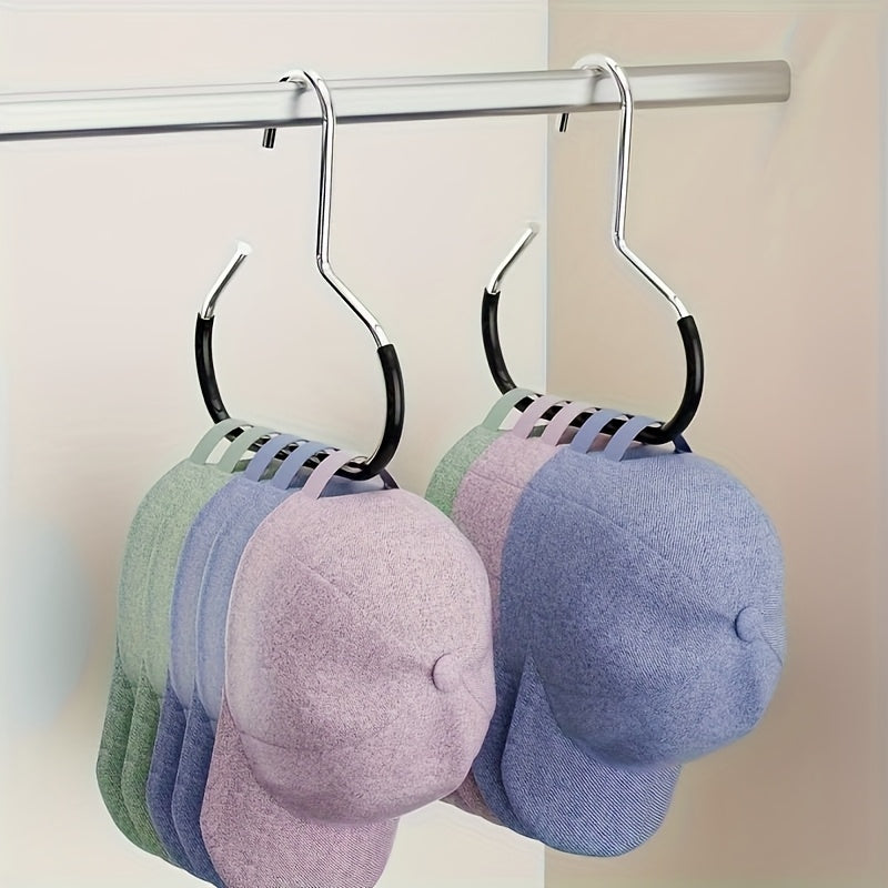 Multifunctional Hat Ring Hanger, Clip-Free Baseball Cap Storage Hook, Closet Organizer for Caps, Space Saving Metal Hat Holder