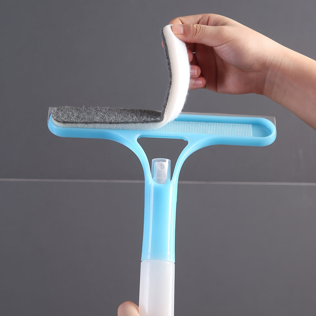3-in-1 Spray Window Squeegee, Multifunctional Glass Wiper with Spray Bottle, Window Mirror Cleaning Tool
