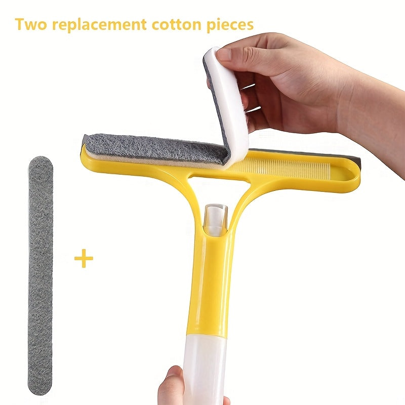 3-in-1 Spray Window Squeegee, Multifunctional Glass Wiper with Spray Bottle, Window Mirror Cleaning Tool