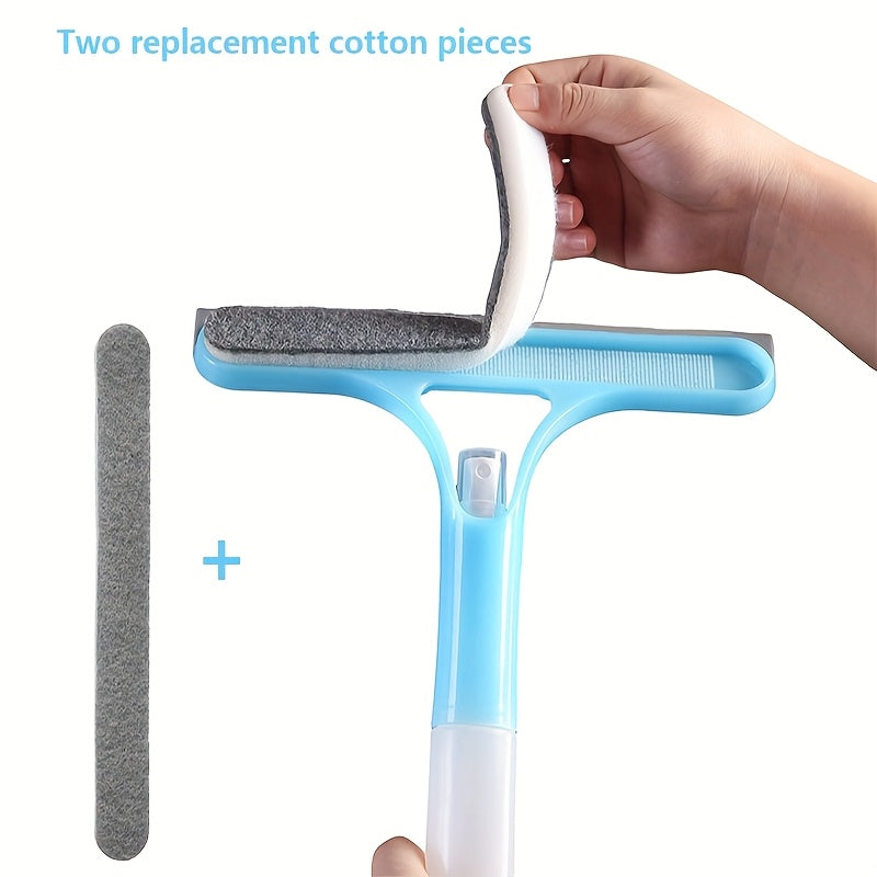 3-in-1 Spray Window Squeegee, Multifunctional Glass Wiper with Spray Bottle, Window Mirror Cleaning Tool